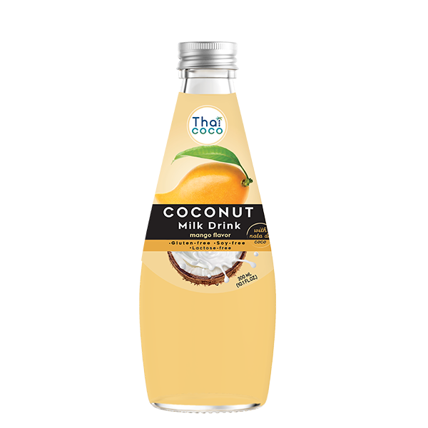 Coconut milk drink Mango flavor with Nata de coco 300 ml.